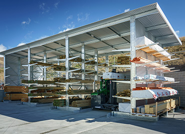 Southern Lakes iTM Wanaka, Full Trade Store Fitout, Cantilever Racking, Retail Shelving, Moulding Rack, A Frame Rack, iRS, Integrated Rack Structure, Dry Storage, Timber Storage, Side Loader, Combi-Lift